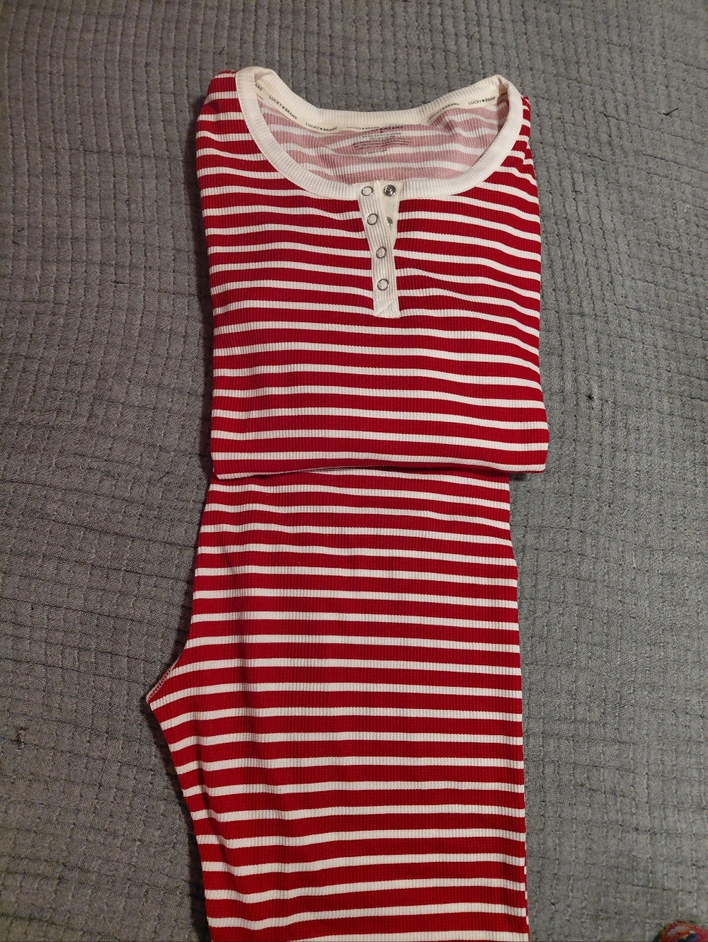 Lucky Brand Red and White Striped Jammies